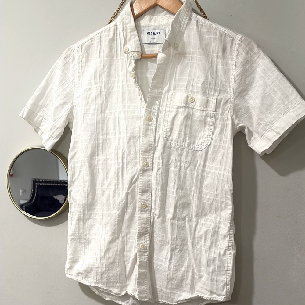 Boys Button Down Short Sleeve Shirt White Size XL Lot